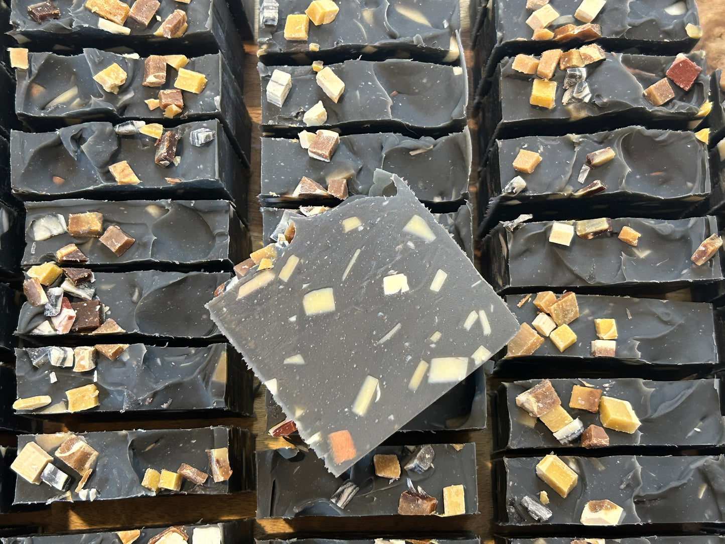 Charcoal Crumble Body Soap 5oz, Sweet & Slight Musk, Grit: Fine
