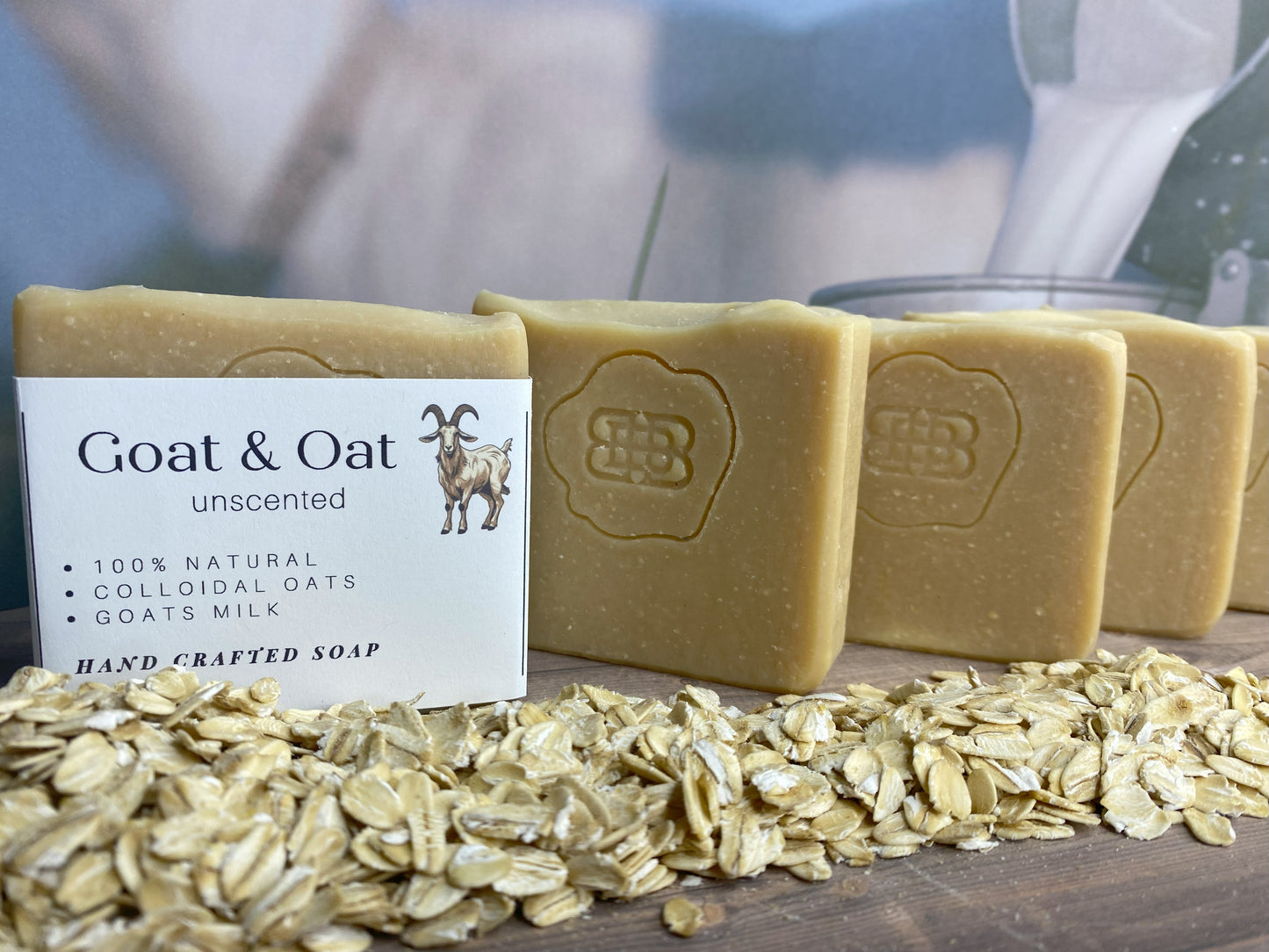 Unscented Goat's N'Oat Body Soap 5oz, Great For Sensitive Skin