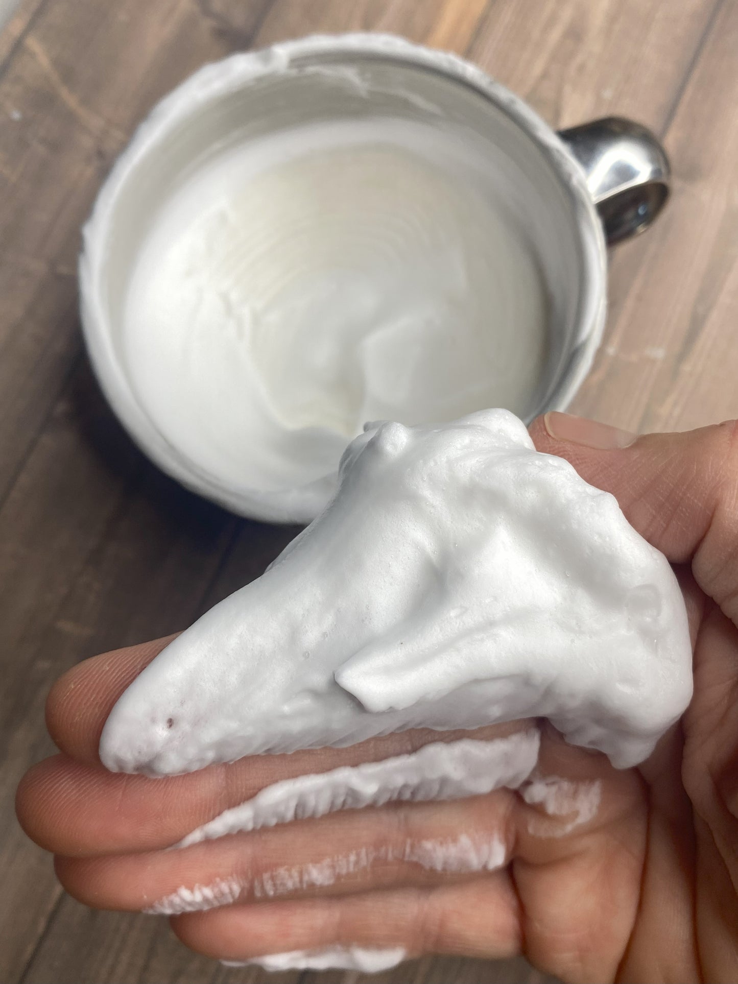 3 oz Stainless Steel Shave Cup & Shave Cream Puck. Not just for Men!