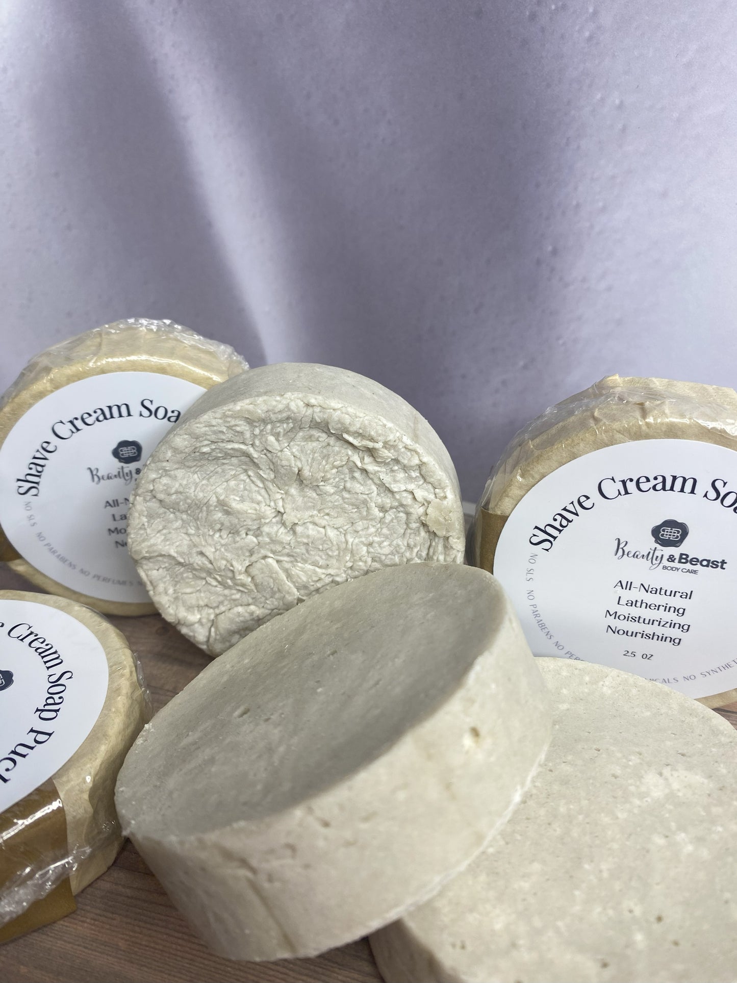 Natural Fragrance Oil Shave Soap Puck Refill-Classic Shave-Unisex (Lemon-Jasmine-Oakmoss)