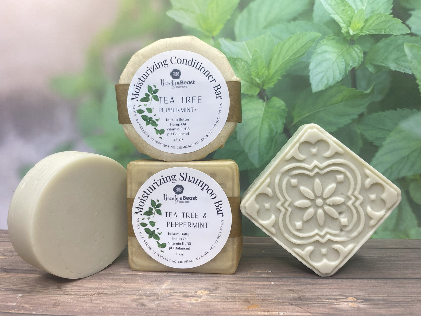 Moisturizing Tea Tree Conditioner Bars- pH Balanced-Purple Brazilian Clay-Mango Butter