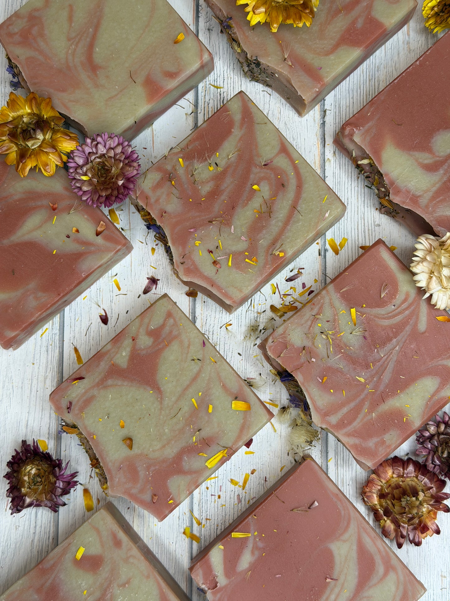 Enchanted Garden Goat Soap, Lavender & Patchoul, Earthy Floral hint musk, Grit: Fine