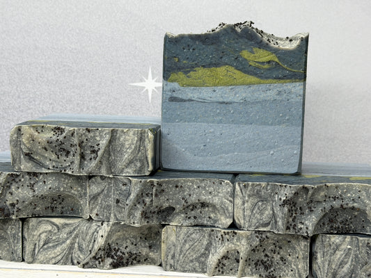 Stary Night Body Goat's Milk Scrub Soap Bar (5oz) – Woody- Herbaceous, Grit: Course