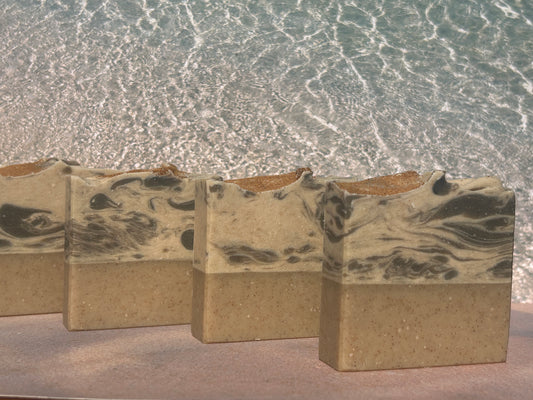 Sand & Sea Goat's Milk Scrub Soap Bar (5oz) – Herbaceous, Sweet Grit: Medium