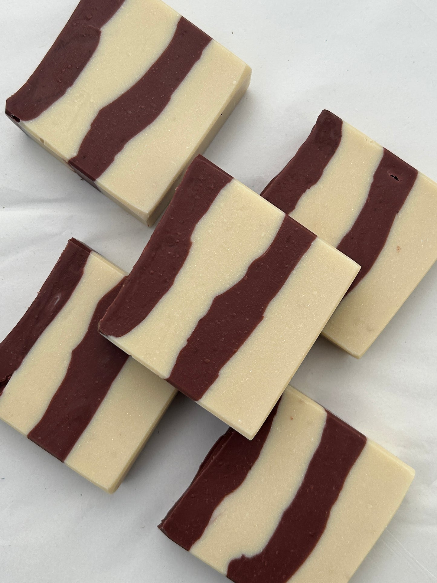 Candy Cane Body Soap 5oz, Uplifted Clean Peppermint Hint of Herbaceous Scent, Grit; Fine