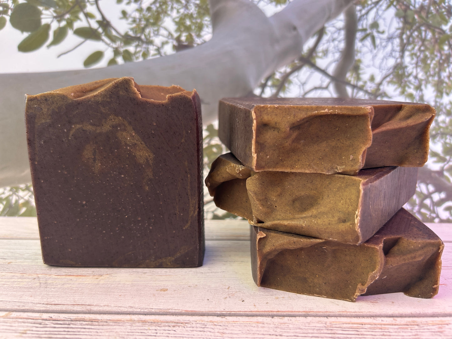 Sacred Suds Body Soap 5 oz, Earthy & Musky, Grit: Medium (Sandalwood Fragrance Oil & EO Blend)