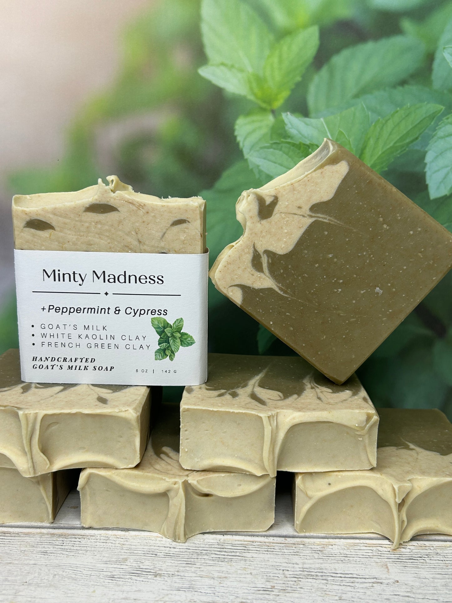 Minty Madness Goat Body Soap 5 oz, Fresh-Minty, Grit: Fine