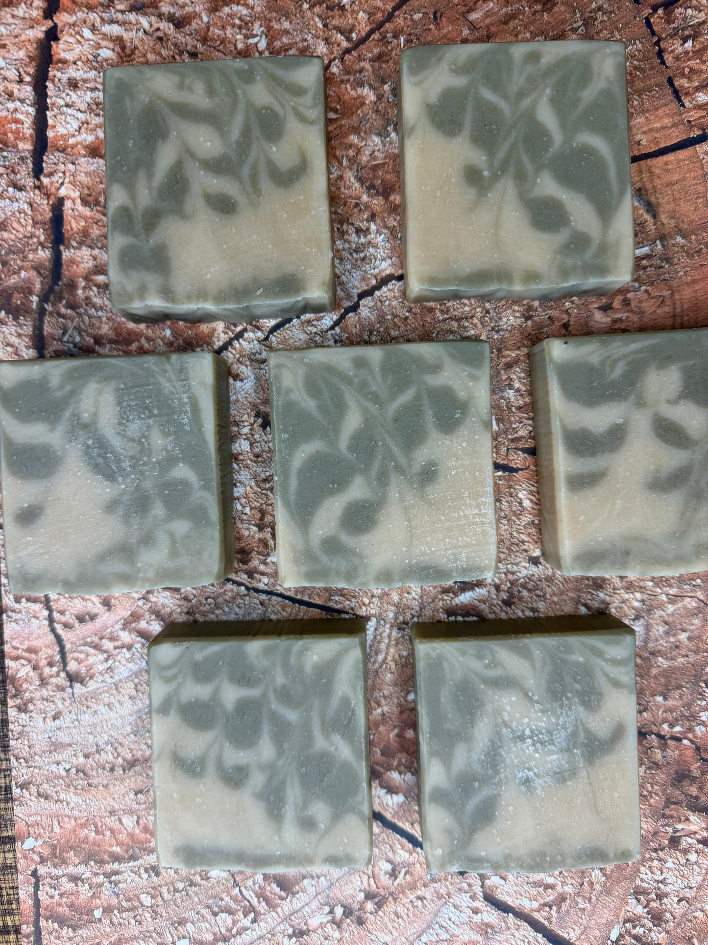 Calm Reserve Tallow & Goat Soap 5oz, Sandalwood-Cedar layered, Grit: Fine
