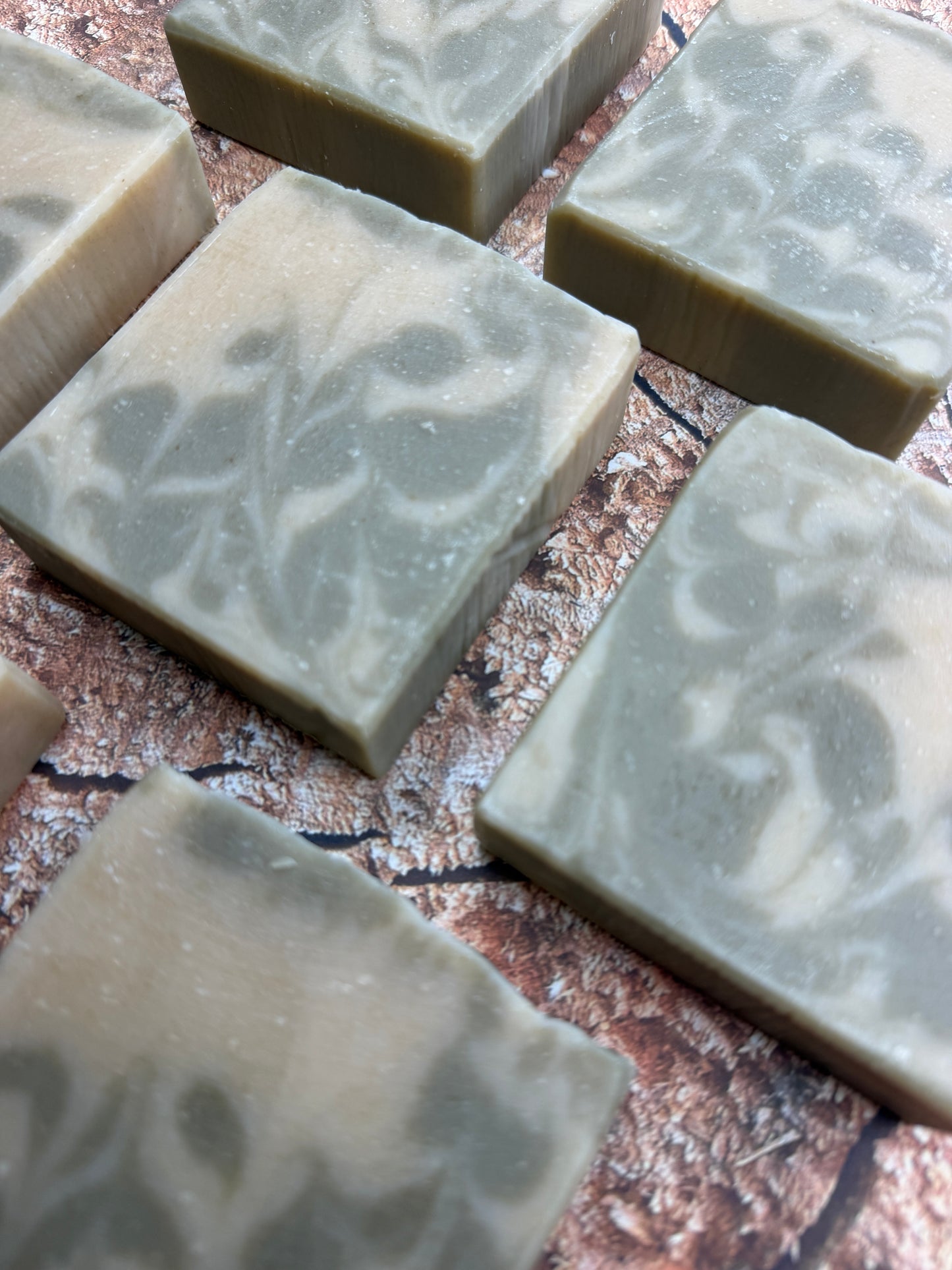 Calm Reserve Tallow & Goat Soap 5oz, Sandalwood-Cedar layered, Grit: Fine