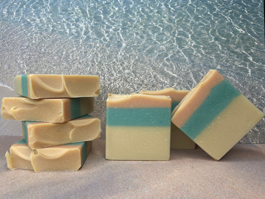 Sandy Shores Body Soap 5oz- Citrus, Earthy, Musky -Grit: Fine