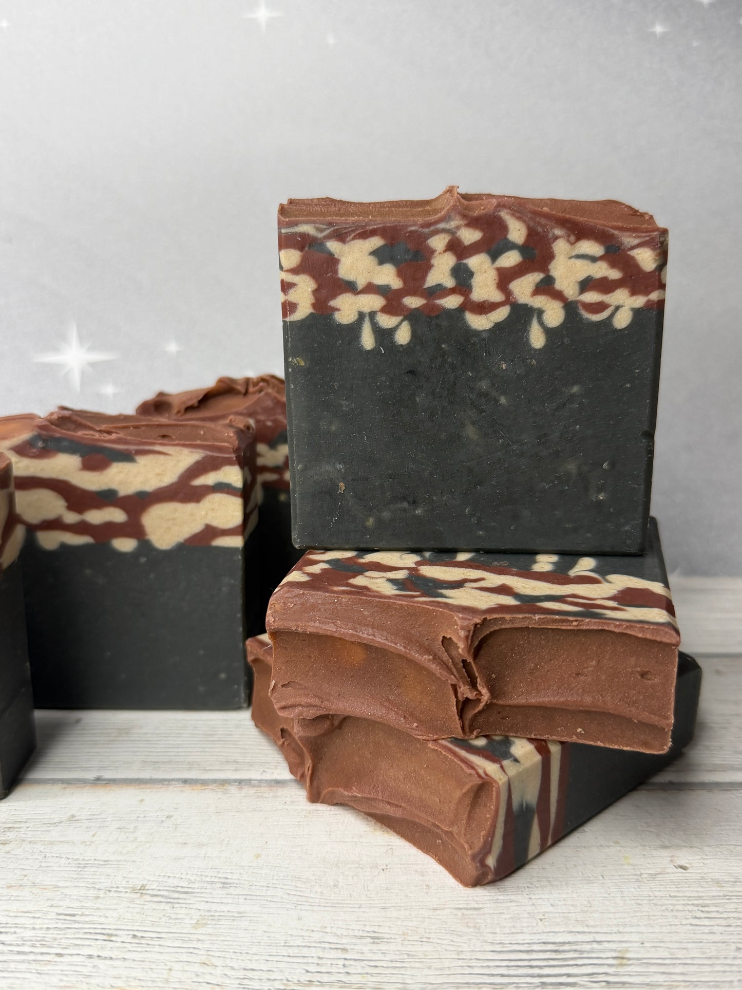 Midnight Amber Goat Soap 5oz F/O, Sandalwood & Fruity Floral, Grit: Fine