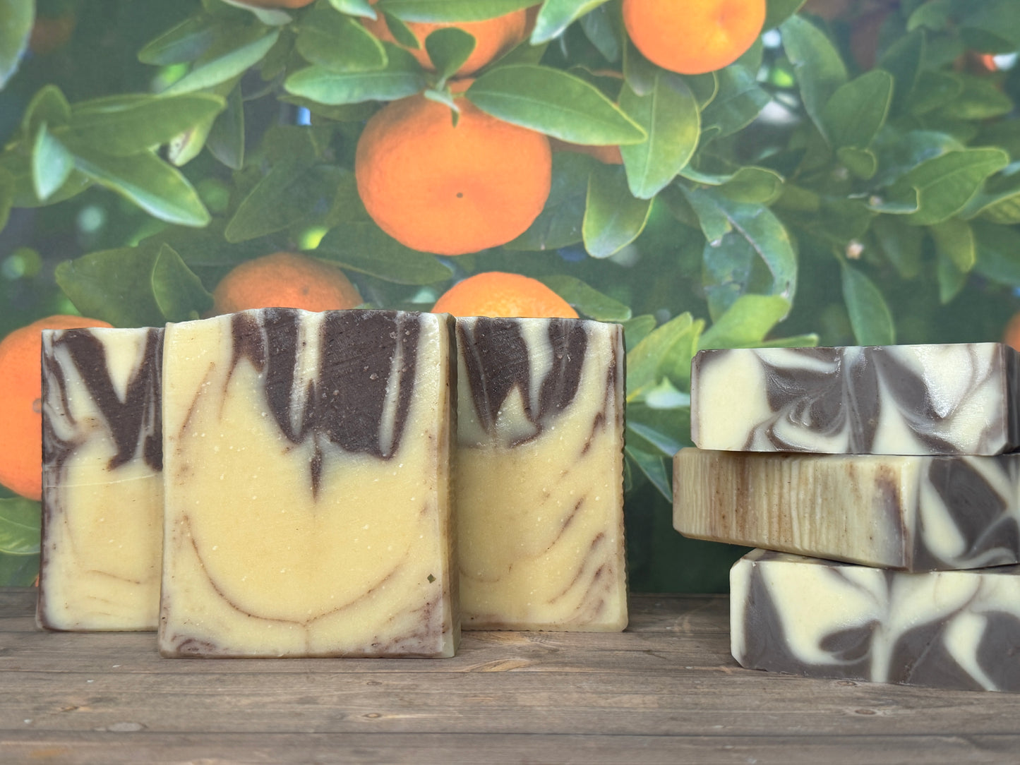 Orange Blossom Tallow & Goats Milk Soap 5oz, Frankincense-Orange, Grit: Med