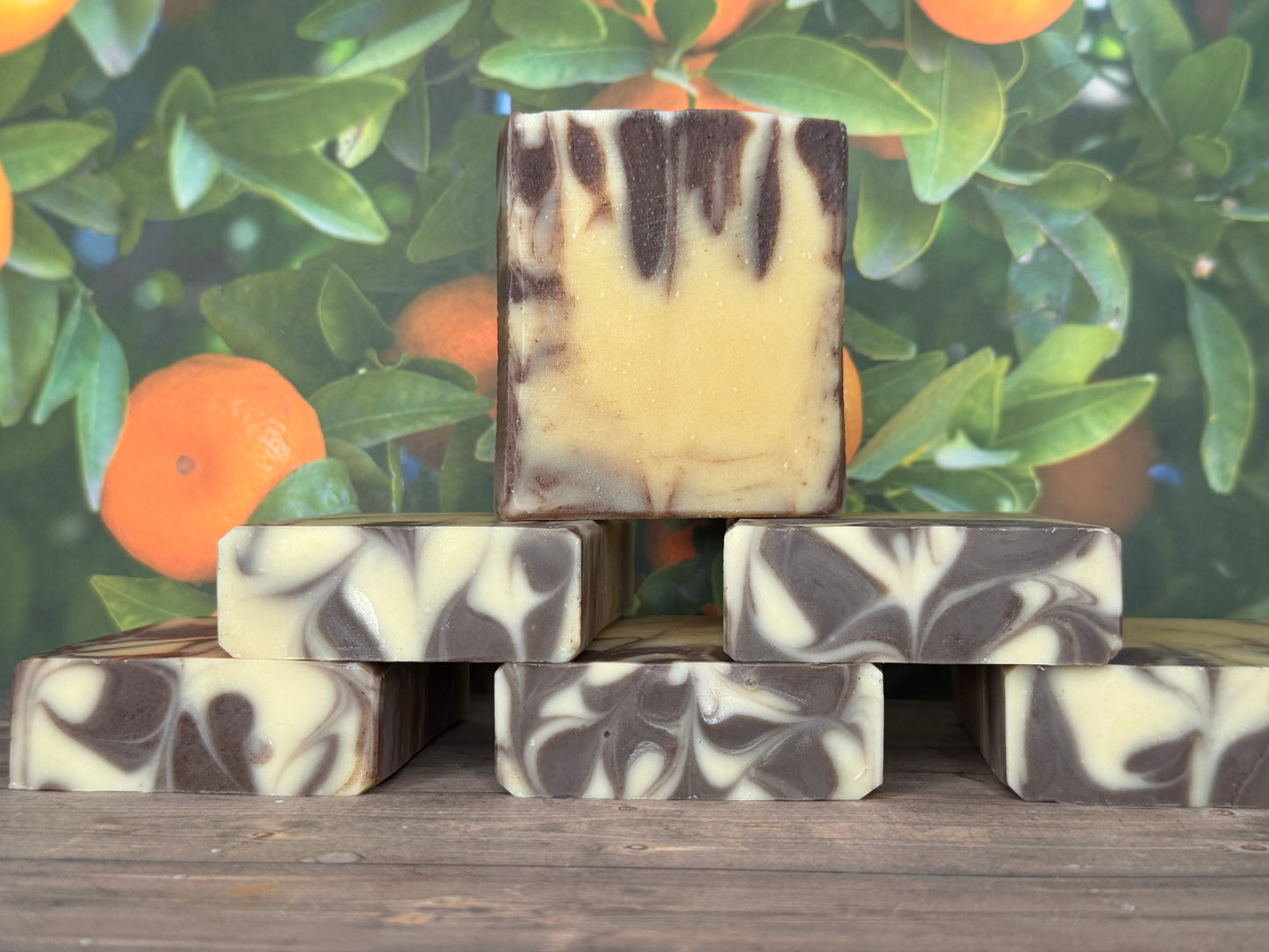 Orange Blossom Tallow & Goats Milk Soap 5oz, Frankincense-Orange, Grit: Med