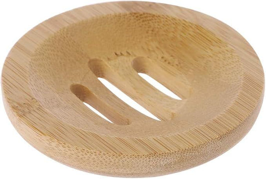 Round Bamboo Soap Dish – Natural Finish