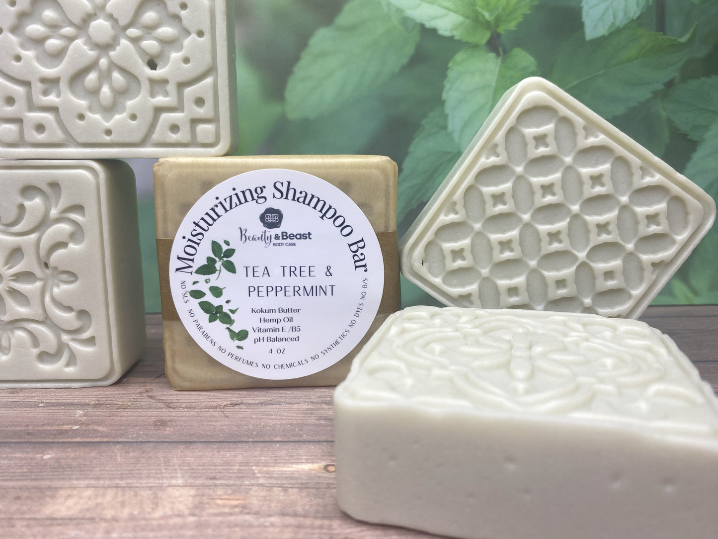 Moisturizing Tea Tree Shampoo pH Balanced, French Green Clay, Mango Butter