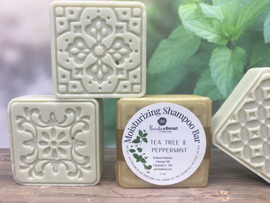 Moisturizing Tea Tree Shampoo pH Balanced, French Green Clay, Mango Butter