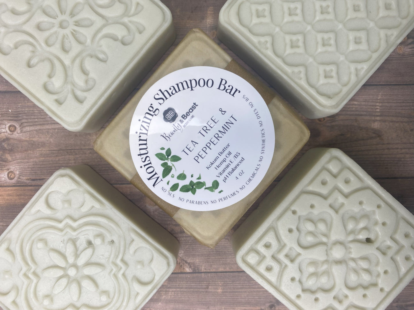 Moisturizing Tea Tree Shampoo pH Balanced, French Green Clay, Mango Butter