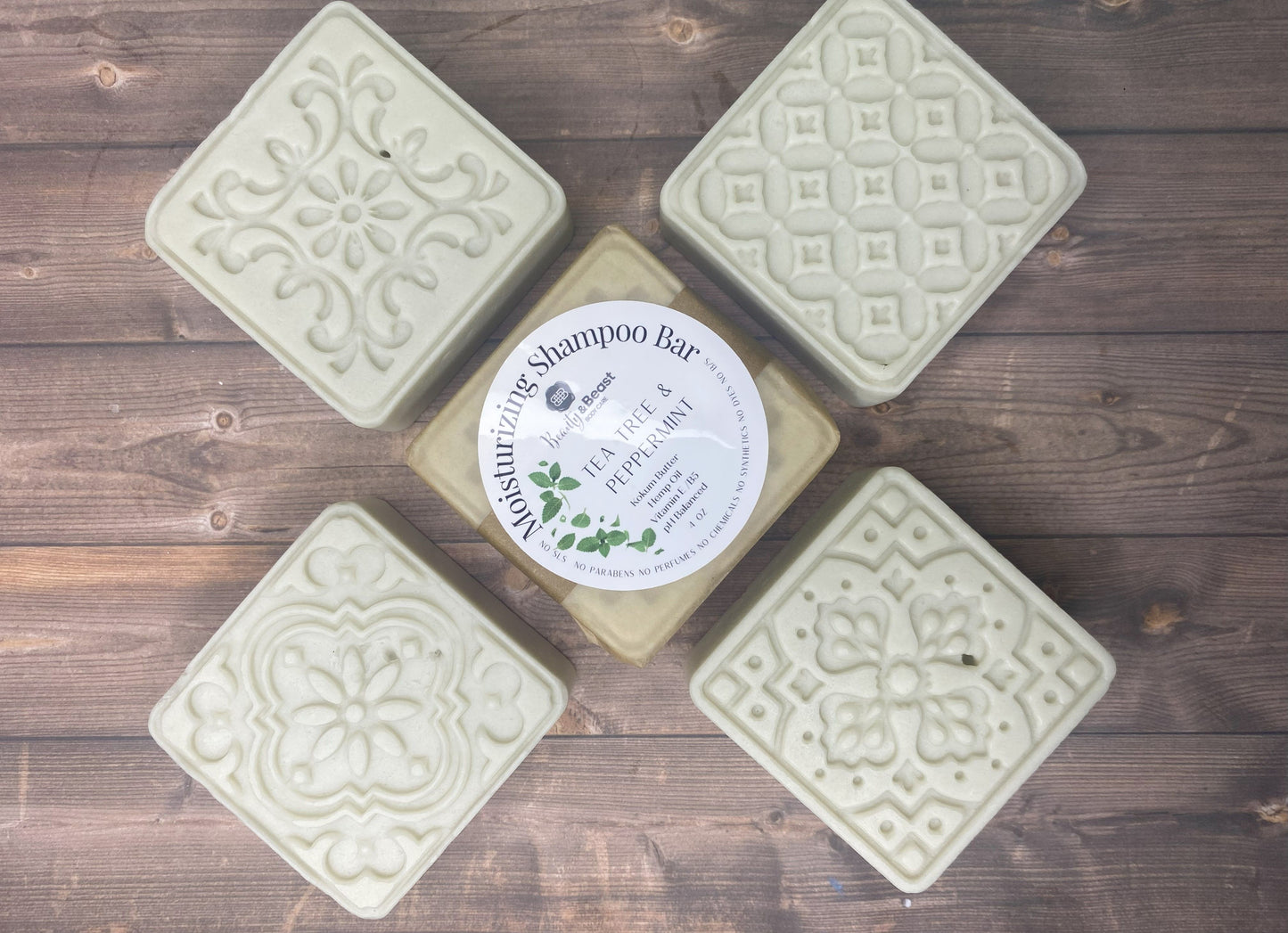 Moisturizing Tea Tree Shampoo pH Balanced, French Green Clay, Mango Butter