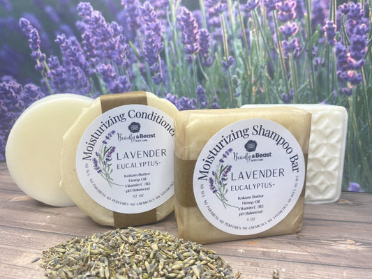 Moisturizing Lavender Shampoo Bar pH Balanced, Purple Brazilian Clay, Mango Butter