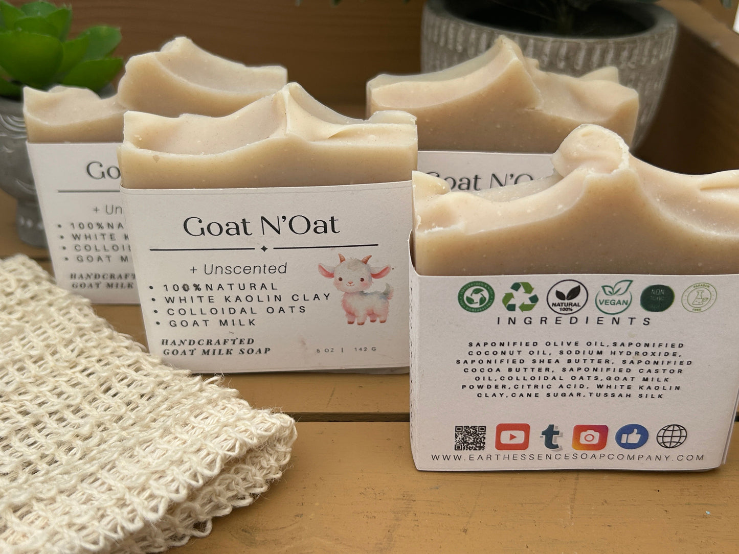 Unscented Goat's N'Oat Body Soap 5oz, Great For Sensitive Skin