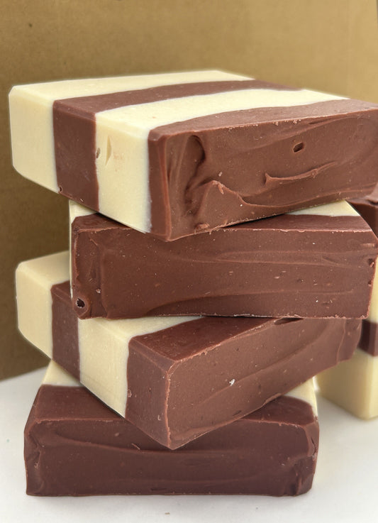 Candy Cane Body Soap 5oz, Uplifted Clean Peppermint Hint of Herbaceous Scent, Grit; Fine