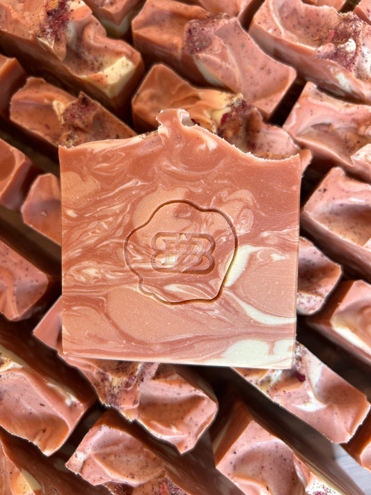 Rose Quartz Body Soap 5oz, Sweet Citrus Spice, Grit: Fine