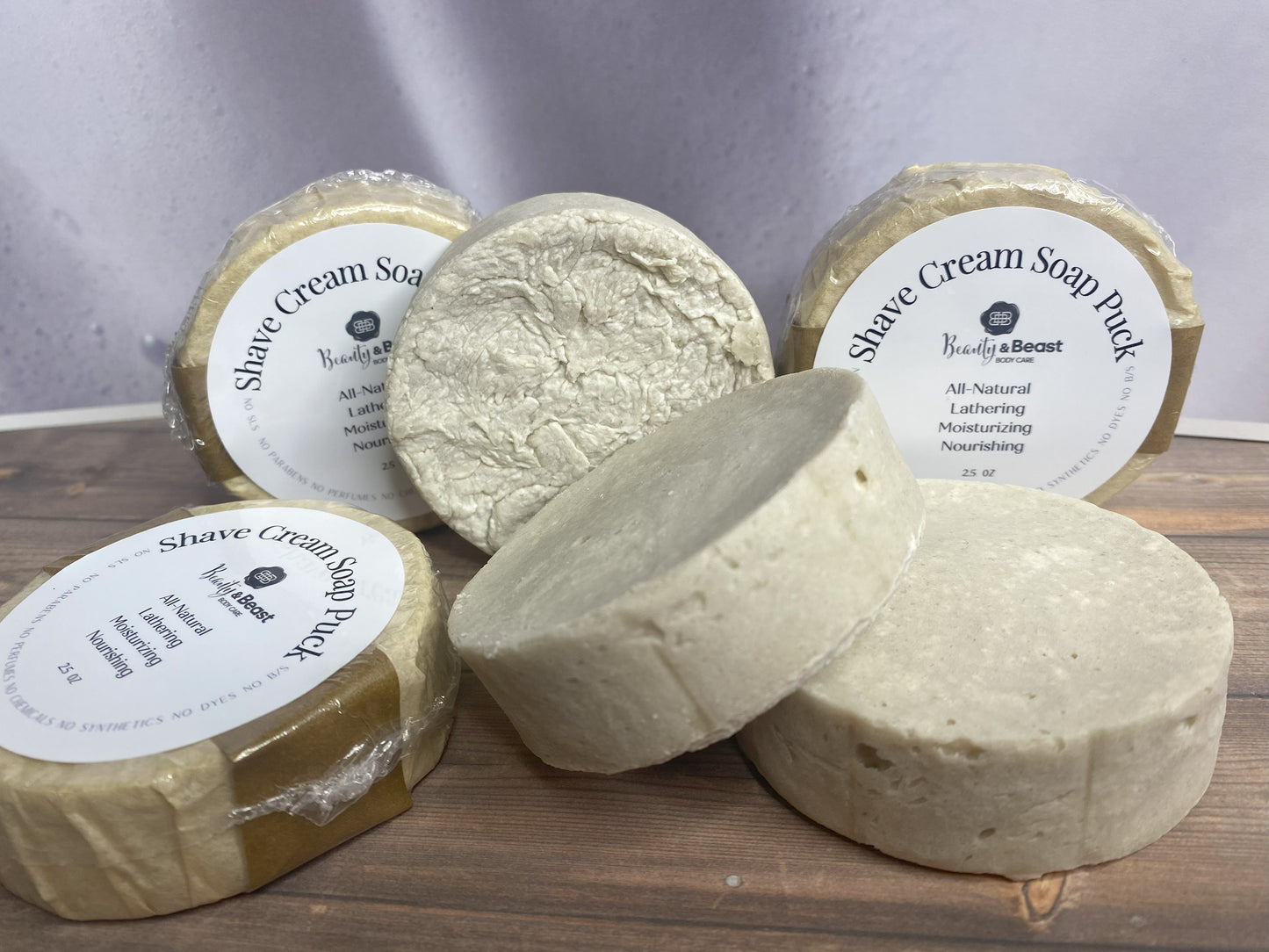 Natural Fragrance Oil Shave Soap Puck Refill-Classic Shave-Unisex (Lemon-Jasmine-Oakmoss)